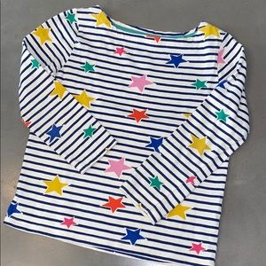 Mini boden striped star long sleeve top